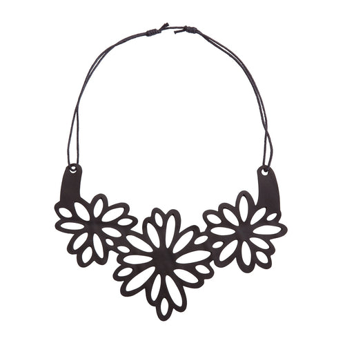 Dahlia Recycled Rubber Flower Necklace product view