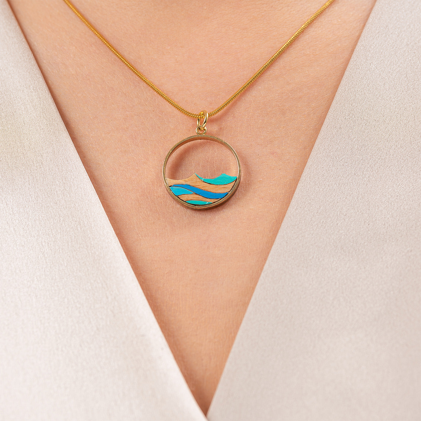 Ocean Recycled Wood Necklace