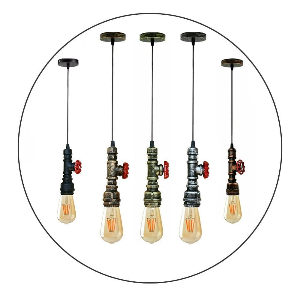 Chandelier Ceiling Light Water Pipe E27 Loft Pendant Light