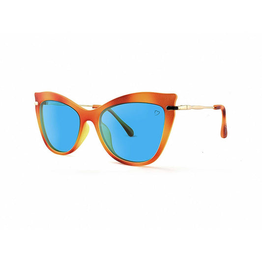 Ruby Rocks Faceted Cateye Sunglasses With Metal Temples