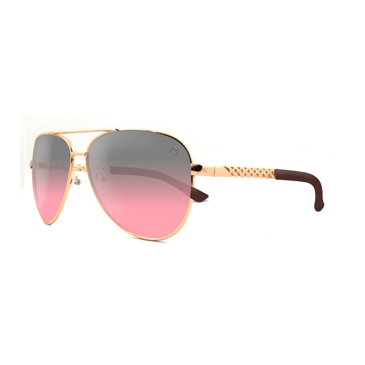 Ruby Rocks Metal Aviator Sunglasses With Embossed Temple in