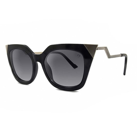 Ruby Rocks Metal Tip And Angled Temple Sunglasses In Black