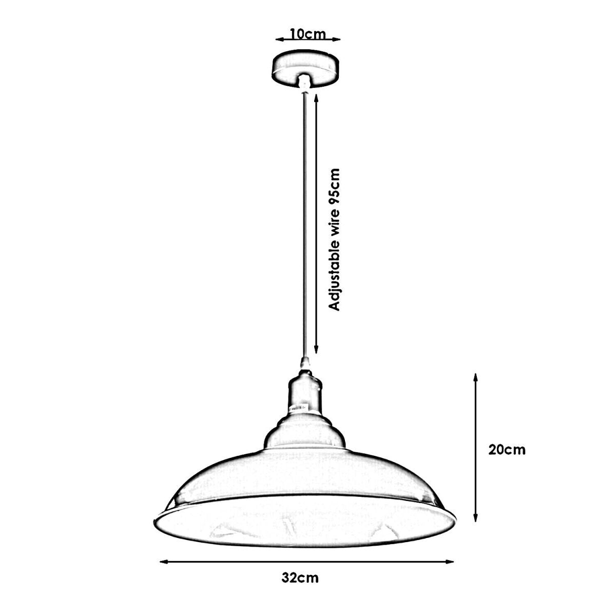 Grey colour Modern Industrial Retro Lamp Shade Pendant Light