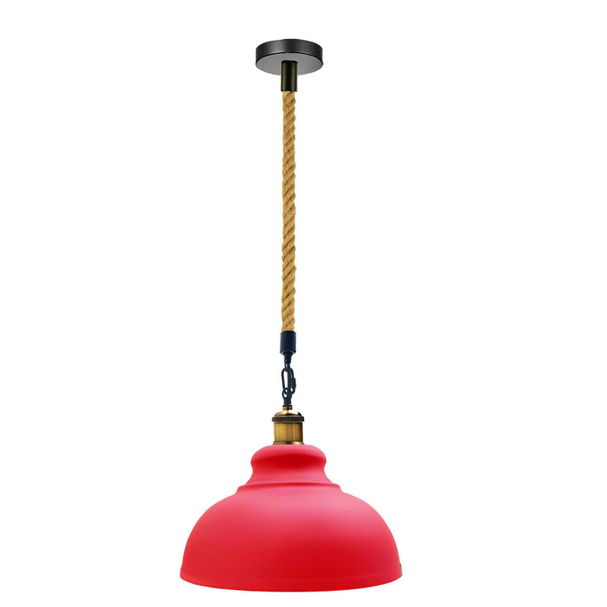 Rustic Red Hemp Cord Pendant Light