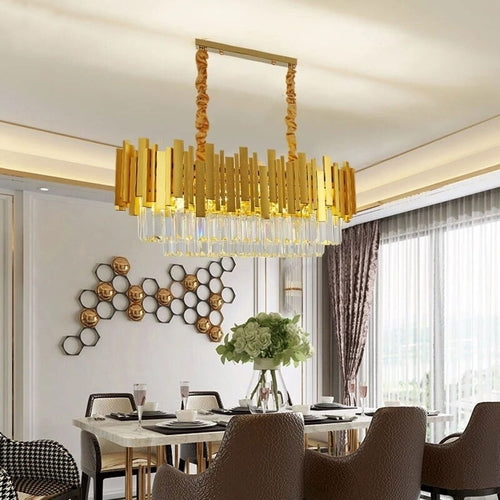 Luxury Living Room Gold Large Crystal Chandelier