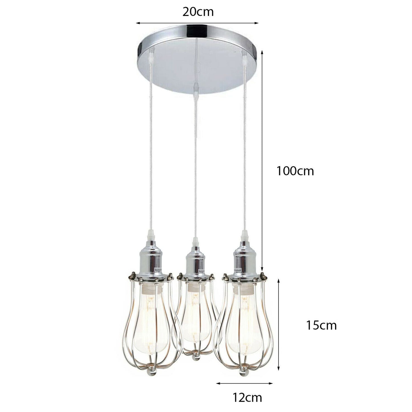 3 Head Modern Chrome Ceiling Pendant Light Fitting Pendant Hanging