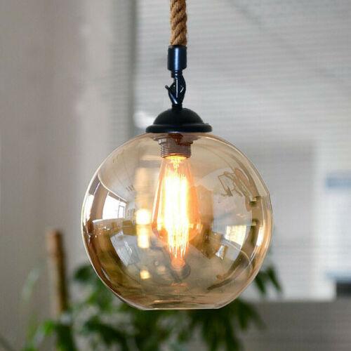 Hemp Rope Pendant with 20cm Glass Globe