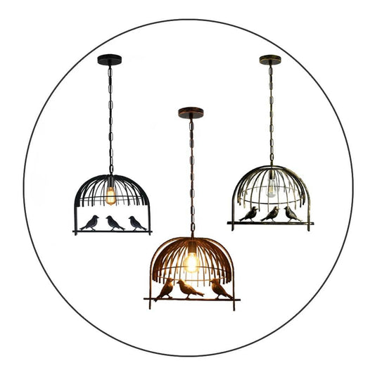 Bird Cage Ceiling Industrial Chandelier Loft Pendant Light With FREE Bulb