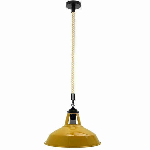 E27 Industrial Hemp Rope Cable Barn Slotted Pendant Light